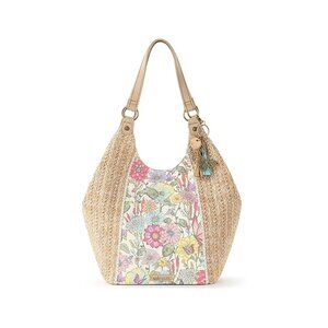 Sakroots Roma Straw Shopper - Pinkberry in Bloom - Small - NWT